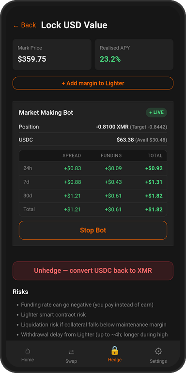 Hedge screen with bot running